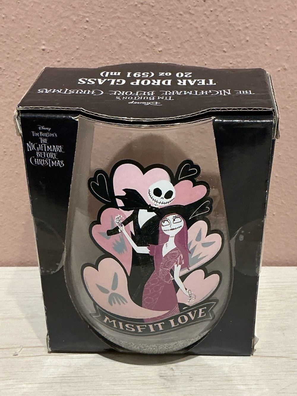 Disney Nightmare Before Christmas Jack Skellington Sally Stemless Glass NEW